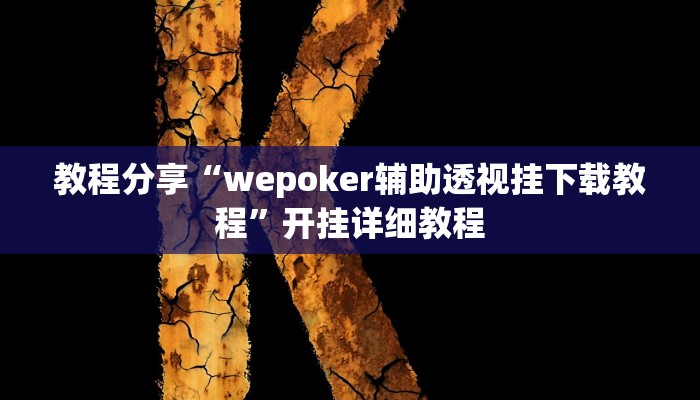 教程分享“wepoker辅助透视挂下载教程”开挂详细教程