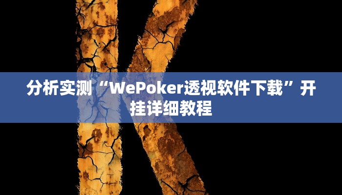 分析实测“WePoker透视软件下载”开挂详细教程