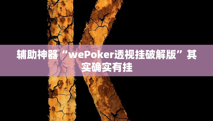 辅助神器“wePoker透视挂破解版”其实确实有挂 辅助神器“wePoker透视挂破解版”其实确实有挂