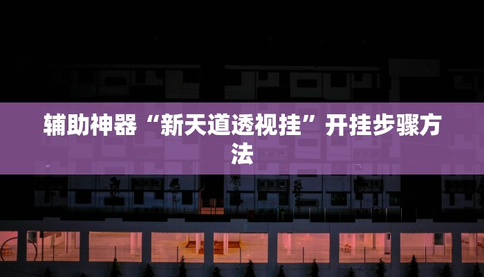 辅助神器“新天道透视挂”开挂步骤方法