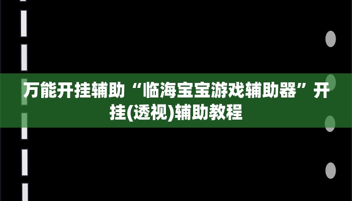 万能开挂辅助“临海宝宝游戏辅助器”开挂(透视)辅助教程
