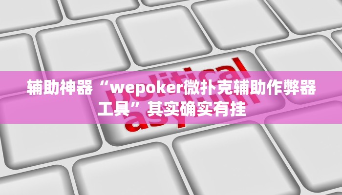 辅助神器“wepoker微扑克辅助作弊器工具”其实确实有挂